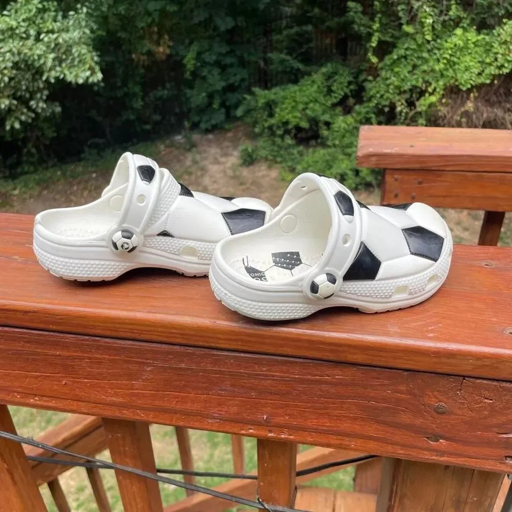 Toddler 9 Crocs Soccer Ball Water shoes Clogs